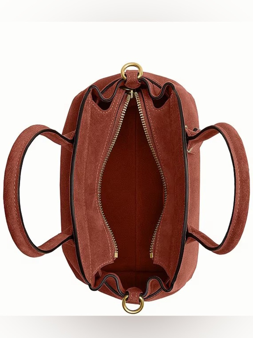 COACH Suede Soft Empire 21 Handle Satchel Bag in Clay - Picture 3 of 5
